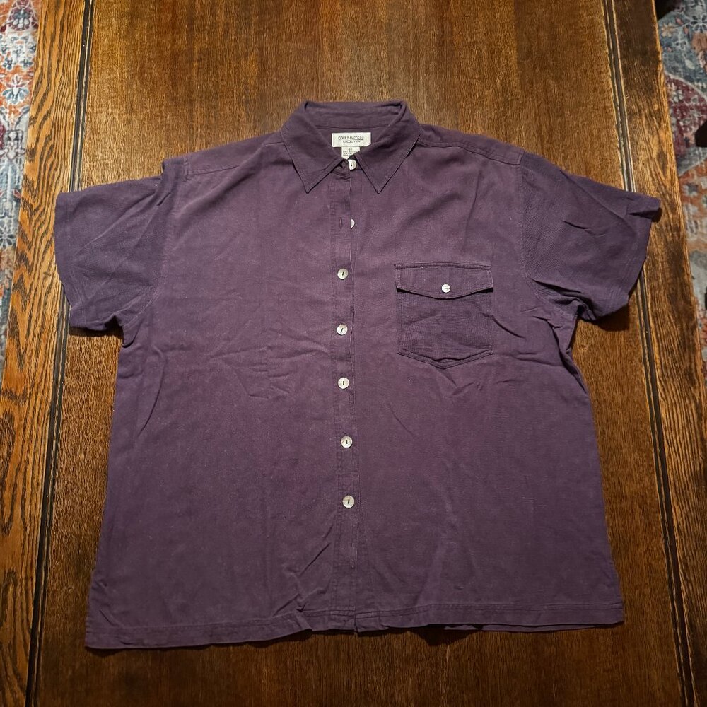 100% Silk knit Button down in purple